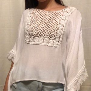 White boho top